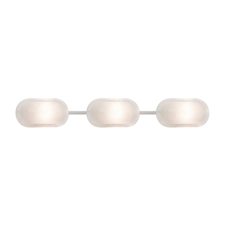 Besa Lighting Cabo Vanity, Frost/Bubble, Satin Nickel Finish, 3x9W LED 3WT-962759-LED-SN